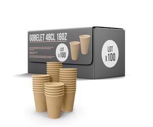 SPARKLERS CLUB Gobelet Jetable Carton Kraft 48 cl Marron Lot de 50