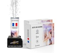 SPARKLERS CLUB Jet de Scène à Étincelles 2 Mètres 30 Secondes pour Intérieur et Extérieur - Couleur Or ou Argent - Idéal Mariage, Soirée, Anniversaire - Pack Artifice Catégorie T1 (Argent / 10 Jets)