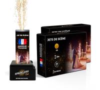 SPARKLERS CLUB Jet de Scène à Étincelles 2 Mètres 30 Secondes pour Intérieur et Extérieur - Couleur Or ou Argent - Idéal Mariage, Soirée, Anniversaire - Pack Artifice Catégorie T1 (Or / 10 Jets)