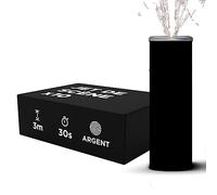SPARKLERS CLUB Jet de Scène couleur Argent Hauteur 3 Mètres Durée 30 Secondes - Lot 10 Artifice d'Intérieur à Étincelles Froides pour Mariage Design FULL BLACK sans inscription Catégorie T1