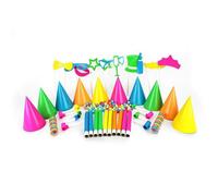 Sparklers Club - Kit Cotillons Fluo pour 10 Personnes - Chapeaux, Sifflets, Serpentins et Accessoires Lumineux