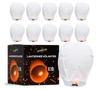 Sparklers Club Lanternes Volantes Papier Blanc 30x45x80 cm Lot de 10