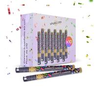 SPARKLERS CLUB Lot de 10 Canons à Confettis Rectangle Multicouleur 40 cm - Lot de 4 lanceurs à confettis à tenir en main, pour Anniversaire, Mariage - Portée 10 Mètres, Prise en Main Facile