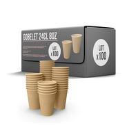Sparklers Club - Lot de 100 Gobelets Jetables en Carton Kraft 24 obelet à Café Papier Boissons Chaudes e