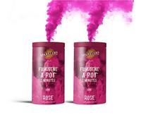 SPARKLERS CLUB Lot de 2 Fumigènes en Pot 2 MINUTES couleur Rose - Allumage à mèche, durée 120 secondes, fumigene couleur à poser au Sol - fumigene pot au sol Catégorie T1 - LIVRAISON 24/48H