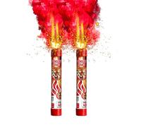 SPARKLERS CLUB Lot de 2 Fumigènes Flamme de Bengale ROUGE VIF - Torche durée 40 secondes - Allumage à Mèche, fumigene couleur à tenir en Main - idéal pour évènements, supporter sport Catégorie F1
