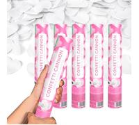 Sparklers Club - Lot de 6 Canons à Confettis C?ur Blanc 28 cm Portée 5-8 Mètres - Papier - Baptême Mariage FêtCoeur Blanc6