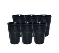 Sparklers Club - Lot de 6 Verres à Cocktail Mojito Noir 33 cl - Verre Incassable San 12 cm Made in France - PrNoir
