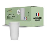 SPARKLERS CLUB Lot de Gobelets Réutilisables Givré ECOCUP 30cl -150 Lavages au Lave Vaisselle - Verre Bière Réutilisable en Polypropylène - Gobelet Eco Cup pour tout évènement (100, 50cl)