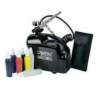 Sparmax kit aérographe avec compresseur double action 0,8 - 2,5 bar sk-55 G