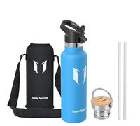 Sparrow Gourde Isotherme -0.5L/0.75L/1L - Bouteille INOX avec Paille | Étanche, Lave-Vaisselle, Sans BPA, Froid & Chaud, Sport TwistTrail Avec Bouchon Paille, Bouchon Anse & Housse