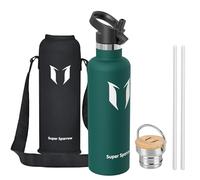 Sparrow Gourde Isotherme 1L - Bouteille - Sport Gourdes INOX avec Paille