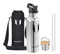 Sparrow Gourde Isotherme 1L - Bouteille - Sport Gourdes INOX avec Paille