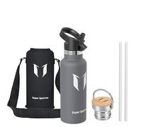 Super Sparrow Gourde Isotherme - Bouteille Isotherme - 500ml - Gourdes Inox Bouche Standard - Gourde Enfant sans BPA, pour Sport, Gym, Voyage - Avec 2 Bouchons