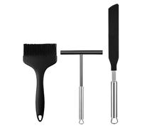 Spatule à Crêpe,Set de 3 Spatules à Crêpes en Silicone | Ustensiles Cuisine Alimentaire pour Préparation Repas Maison Cuisson Four Débutants