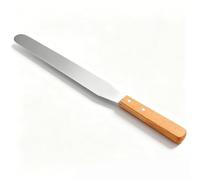 Spatule à gâteau avec manche en bois, spatule droite en acier inoxydable pour la pâtisserie maison/glaçage/fromage/pizzas/sandwichs