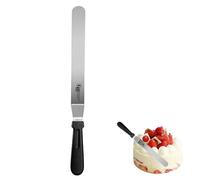 Spatule à glaçage professionnelle coudée avec lame en acier inoxydable - Couteau à glaçage épais avec poignée en plastique durable pour décoration de gâteaux, pâtisserie et pâtisserie
