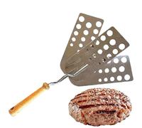 Spatule à hamburger en acier inoxydable avec fentes | Outil de presse pour retourner les hamburgers pour cuire des steaks, des crêpes, des œufs, du poisson dans la