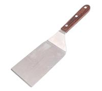 Spatule à hamburger en acier inoxydable, bords biseautés épais, spatule longue pour barbecue avec manche en bois pour œufs, crêpes, poisson, gâteau, hamburger