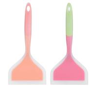 Spatule à oeuf Pelle en Silicone de qualité alimentaire antiadhésive Spatule Wide Turner Cake Steak Pizza Ustensiles de cuisine de cuisine(poignée verte)