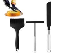 Spatule à pancakes | Set de 3 spatules à crêpes en silicone | Ustensiles de cuisine résistants à la chaleur pour le petit-déjeuner Cuisson hamburger Préparation Repas