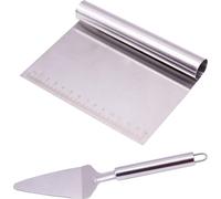 Spatule à pâte, carte à pâte, acier inoxydable, coupe-pâte, raclette à pâte, pelle à tarte, carte à raclette à pâte pour la cuisson, pizza, gâteau de pâte, couper du pain, outil de cuisson (15 x 11,5 