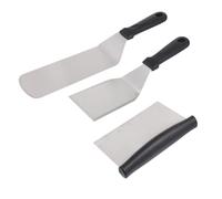 Spatule à Pizza Maison en Acier Inoxydable, Poignée Ergonomique noire | Œufs et Grill Pan, Usage la Cuisine et Plancha, Trou Suspendre, Style Argenté