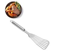 Spatule à poisson à fentes, acier en acier inoxydable à poisson poli, poignée ergonomique manche ergonomique Flipper outil de cuisine antiadhésif avec trou suspendu pour le