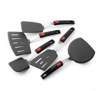 Spatule à Poisson Fendue et Crêpière Flexible 5pcs | Bords fins flexibles, retournement pour facile, pour idéal et poissons, résultats pro, anti-cassure