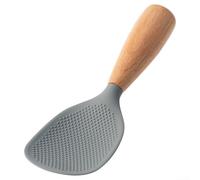 Spatule à Riz Silicone et Bois Naturel - Design Ergonomique Debout Dégâts - Pour Cocotte Minute et Wok - 21x7.5cm(Gray)