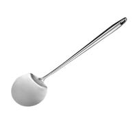 Spatule à Wok en Acier Inoxydable Long Manche et Tête Ronde | Ustensile Cuisine Multi-usage, Bord Lisse Arrondi, Trou Suspendre, pour Poêles Antiadhésives