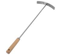 Spatule à Wok en Acier Inoxydable, Long Manche, pour Friture | Manche en Bois, Finition Lisse, Résiste aux Hautes Températures, Nettoyage Facile, Argenté