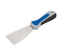 Spatule bi-matière 50 mm avec poignée ergonomique, idéale pour appliquer, lisser et étaler divers matériaux.