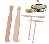 Spatule Crepe Etaleur Crepe Crêpes En Bois Spatule En Crepiere Râteau Crêpe | Spreader Kit Multifonction Râteau à Crêpes Outils Spatule à Crêpes Pour Pancake Maker Cooking Tool 4Pcs