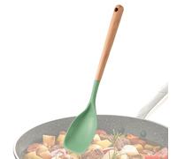 Spatule cuillère - Cuillère antiadhésive - Spatule de cuisson avec manche en bois | pour mélanger, racler, servir, frire, soupe