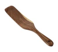 Spatule Cuisine à Long Manche en Bois pour Wok | Pelle Ajourée, Bords Lisses, Design Ergonomique, Trou Suspendre, Finition Marron