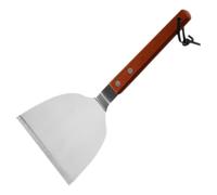 Spatule Cuisine Acier Inoxydable Argenté, à Manche en Bois | Maison et Cuisson, Résistante à Chaleur, Facile à Nettoyer, Rangement Suspendu, Usage Quotidien