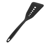 Spatule Cuisine en Silicone Noir Antiadhésive pour Cuisson | Légère et Facile à Nettoyer, Trou Suspendre, Usage Sûr pour Poêle, Wok et Crêpes
