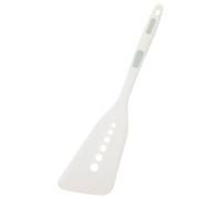 Spatule Cuisine en Silicone pour Wok Anti-brûlure | Long Manche, Compatible Poêle Antiadhésive, Design Élégant, Blanche, pour Retourner Poisson et Crêpes
