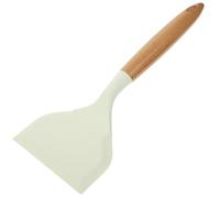 Spatule Cuisine Large en Silicone pour Crêpes et Pizza blanche | Manche Confortable en Nylon et Bois, Surface Lisse Polie, Rangement Suspendu Pratique, Retournement Facile, Cuisson