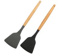 Spatule Cuisine Lot de 2 avec Manche en Bois en Silicone