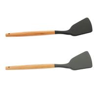 Spatule Cuisine Lot de 2 avec Manche en Bois en Silicone