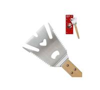 Spatule de Barbecue Multifonction 6 en 1 en Acier Inoxydable avec Manche en Bois, Idéale pour Grillades et Pique-Niques