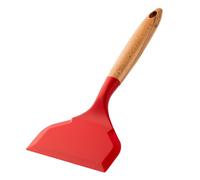 Spatule de cuisine - Spatule réversible en silicone anti-rayures | Spatule fendue résistante à la chaleur avec manche en bois - Spatule anti-rayures pour rôtir les œufs, pizza, viande, gâteaux et
