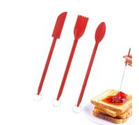 Spatule de en silicone Racloir Extensible Réutilisable avec Cuillère et | Spatule pour Pot jusqu'à la Toute Dernière Goutte Pour aliments, confiture, flacon, cuisine, de teint, lotion et cr Rouge