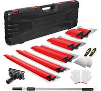 Spatule de lissage pour cloisons sèches - Kit 5 pièces - Lames flexibles 15/25/40/60/80 cm - Aluminium extrudé - Rouge