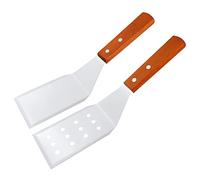 Spatule en Acier Inoxydable, spatule Tourne-Burger, Pince à Hamburger, spatule de Cuisson perforée et spatule pour plancha, pour poêles en Fonte, poêles à Frire, Grils à Dessus Plat.