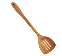 Spatule en Bois à Fentes Cuisine, Pelle Marron Lisse