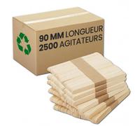 Spatule en bois de hêtre - Touillette 90 mm - 2500 spatules