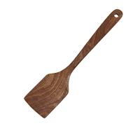 Spatule en bois - Spatule de cuisine en bois - Spatule de cuisine en bois - Spatule de cuisine en bois avec gravure de logo - Spatule plate pour frire avec manche long, spatule